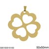 Stainless Steel Lucky Charm Four Leaf Clover 50-60mm