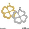 Stainless Steel Lucky Charm Four Leaf Clover 50-60mm