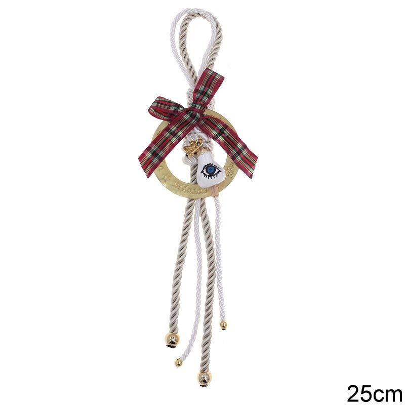 New Years Lucky Charm Hoop with Blessings & Garlic 25cm