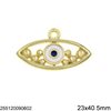 New Years Lucky Charm Evil Eye with Enamel  23x40.5mm