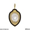 Brass Pendant Holy Mary with Zircon 40mm