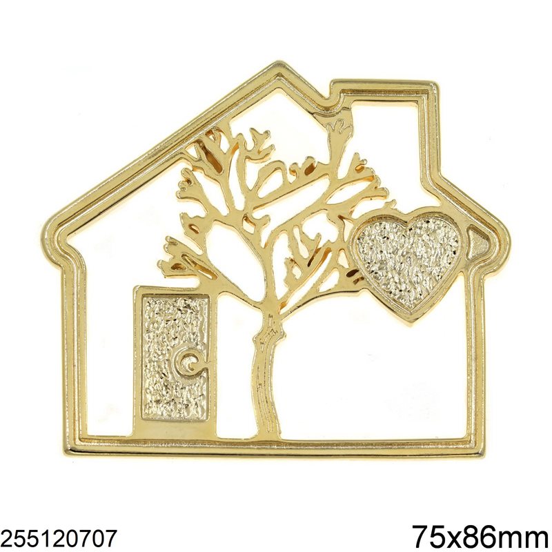 Διακοσμητικό Χυτό Σπίτι με Δέντρο & Καρδιά 75x86mm