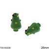 Glass Bead Christmas Tree 3D 26mm with Hole 2mm