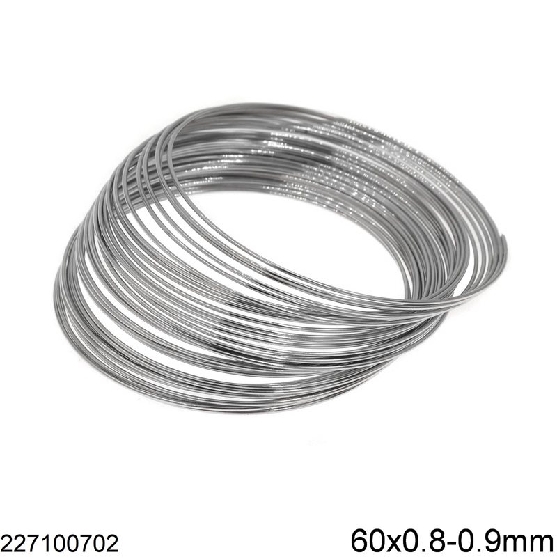 Stainless Steel Memory Bracelet Round Wire 60x0.8-0.9mm