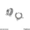 Stainless Steel Hoop Earrings with Rings 13x4mm