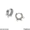 Stainless Steel Hoop Earrings with Rings 13x4mm