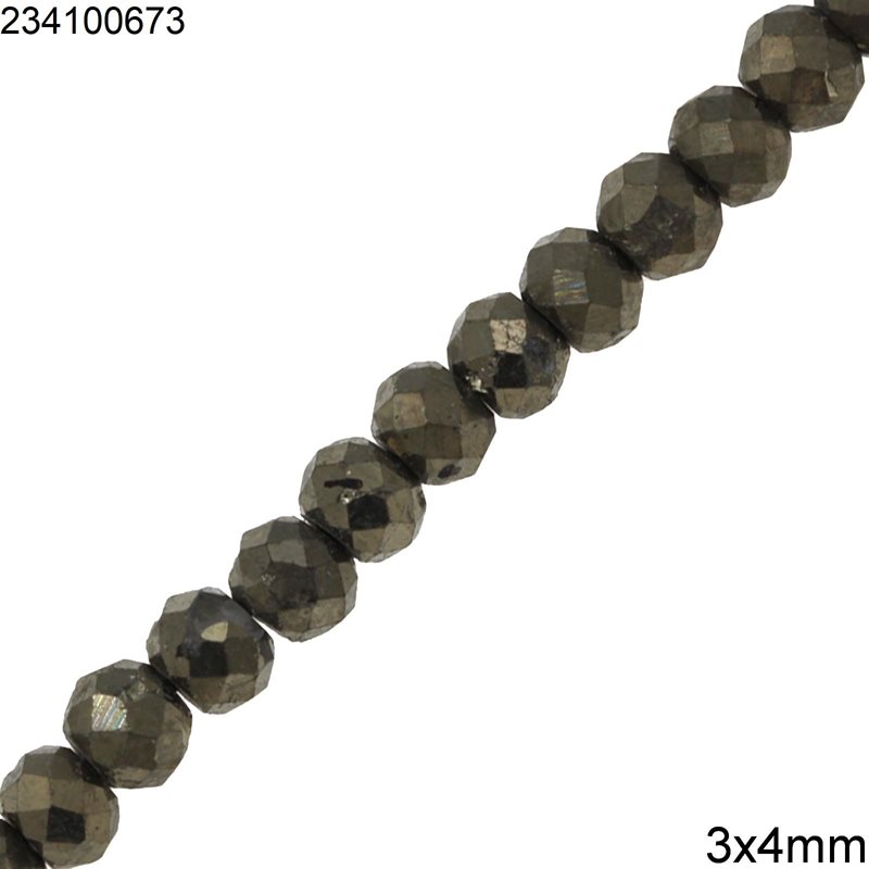 Faceted Pyrite Beads 3x4mm
