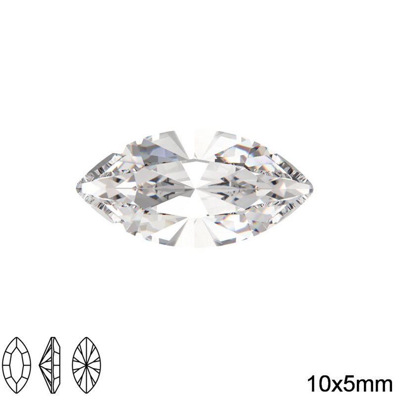 Navette Rhinestone 10x5mm MAXIMA Crystal, Preciosa