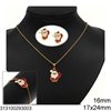 Stainless Steel Set of Necklace, Earrings & Bracelet Christmas Designs