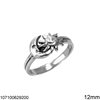 Silver 925 Ring Sun and Crescent 12mm