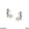 Silver 925 Clip-on Earring with Freshwater Pearl 7mm