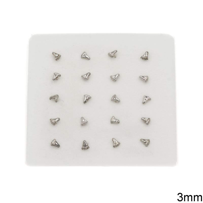 Σκουλαρίκι Ασημένιο 925  Μύτης 3mm με Μπίλια Πίσω