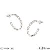 Silver 925 Hoop Earrings Chain 4x25mm, Oxidised