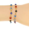 Stainless Steel Navette Link Chain Line Textured 11x6mm with Plastic Evil Eye 5mm