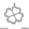 Stainless Steel Lucky Charm Four Leaf Clover 50-60mm