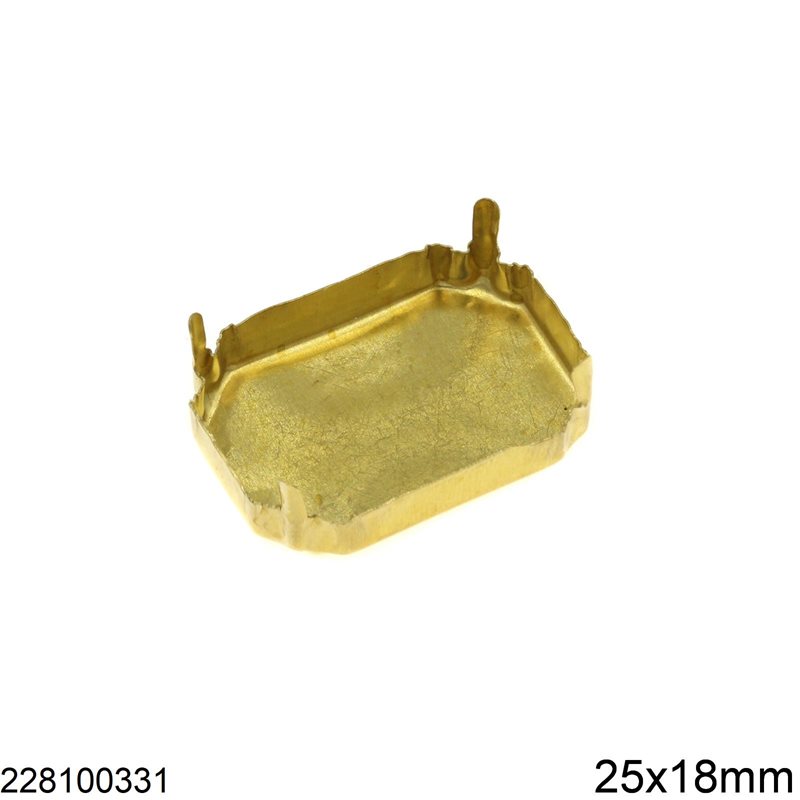 Brass Octagon Cup Closed Bottom 25x18mm
