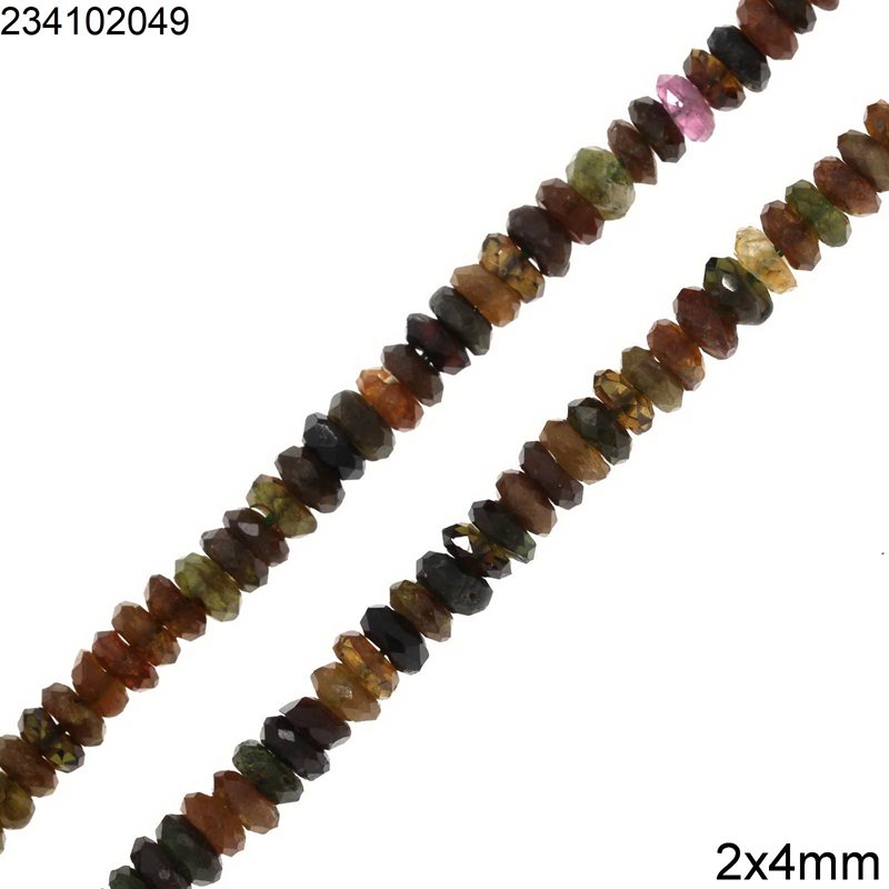 Tourmaline (Yellow) Faceted Rondelle Beads 2x4mm