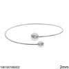 Silver 925 Wire Bracelet 2mm with Balls 8-10mm