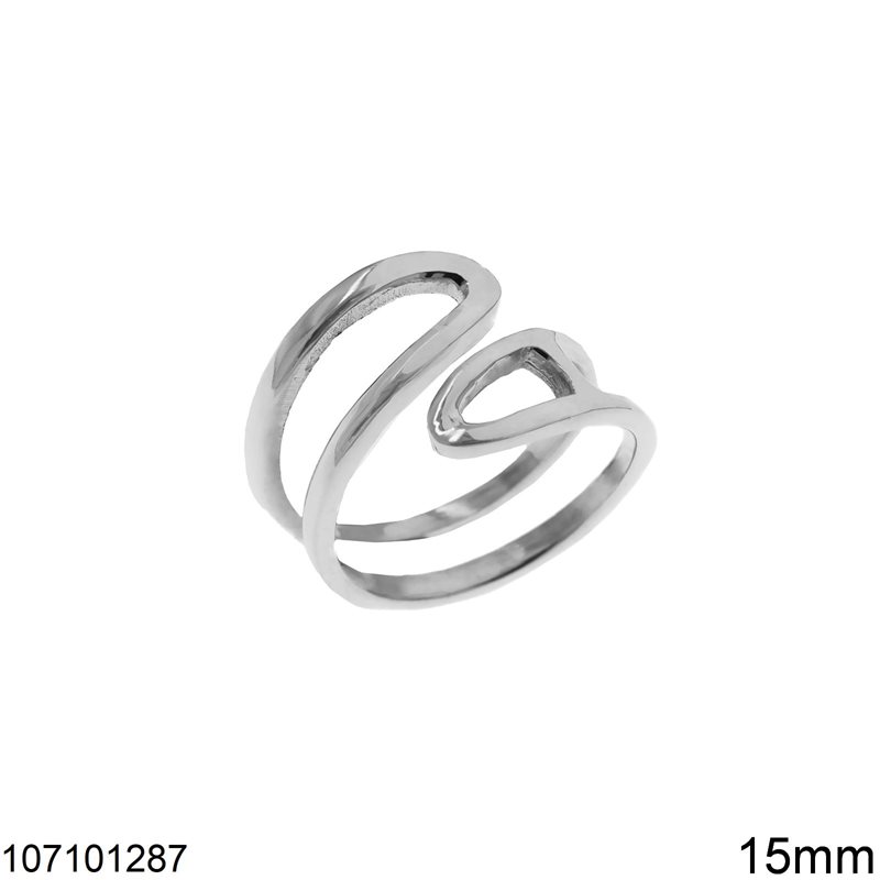 Silver 925  Double Wire Ring 15mm