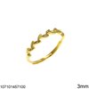Δαχτυλίδι Ασημένιο 925 Φύλλα με Ζιργκόν Ανοιγόμενο 3mm