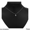 Stainless Steel Necklace Target with Zircon 7mm