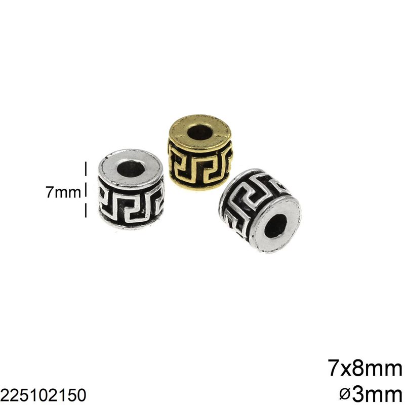 Casting Rondelle Bead Meander 7x8mm with Hole 3mm