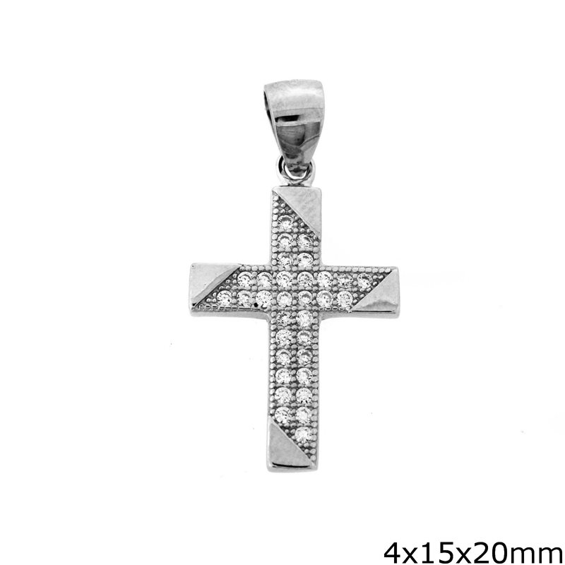 Silver 925 Pendant Cross 4x15x20mm
