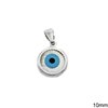 Silver  925 Evil Eye Pendant 10mm