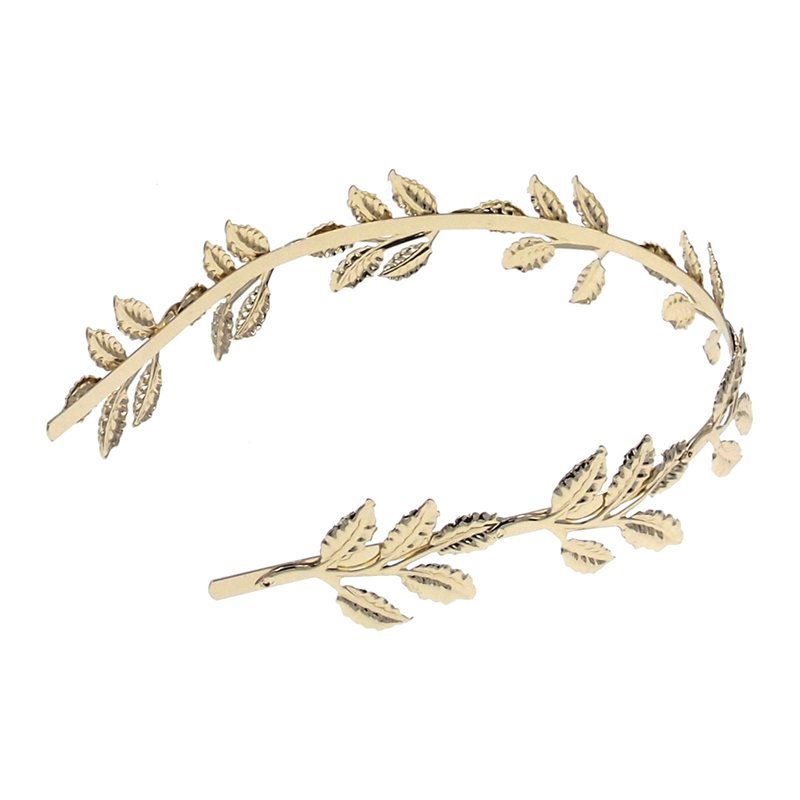 Brass Hairband with Leaves ,Gold plated NF