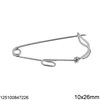 Silver 925 Safety Pin with Hoop 10mm