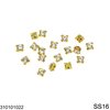 Brass Sew-on Cup with Crystal Stone SS16, Gold plated NF