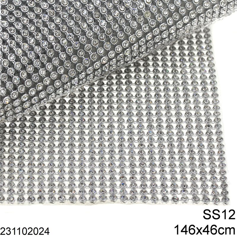 Aluminium Hot Fix Rhinestone Sheet SS12