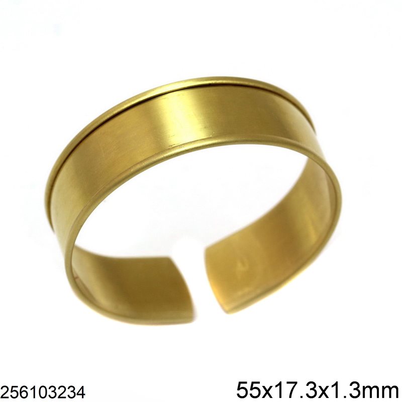 Brass Flat Bangle Bracelet Open 17.3mm