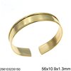 Brass Flat Bangle Bracelet Open 56x11x1.3mm