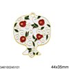 New Years Lucky Charm Pomegranate with Enamel 44x35mm