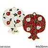 New Years Lucky Charm Pomegranate with Enamel 44x35mm
