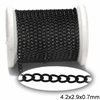 Iron Gourmette Chain 4.2x2.9x0.7mm, Black color NF