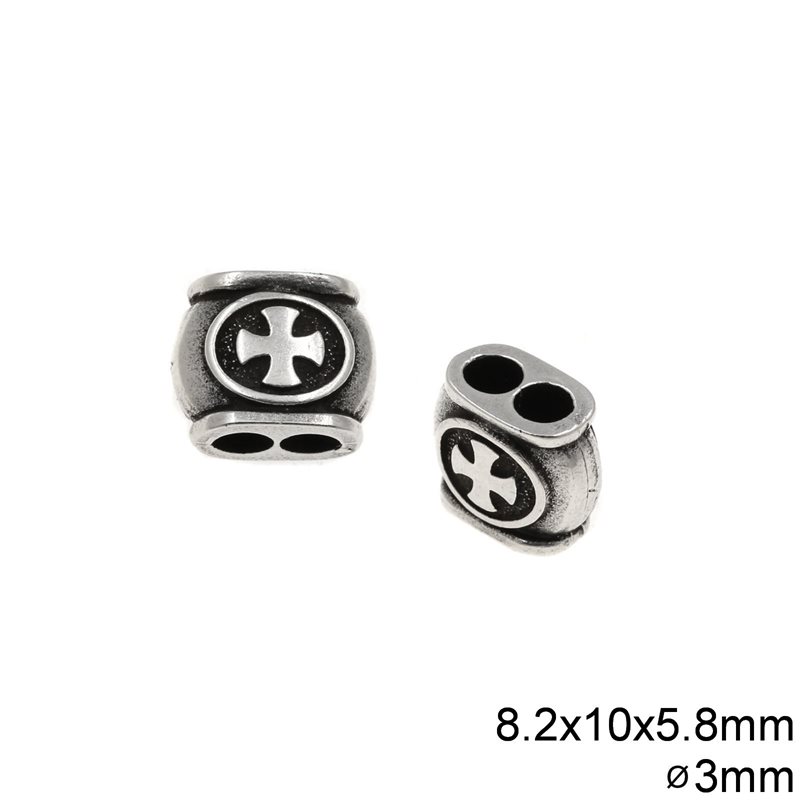 Θυρεός Χυτός με Σταυρό 8.2x10x5.8mm με Τρύπα 3mm  