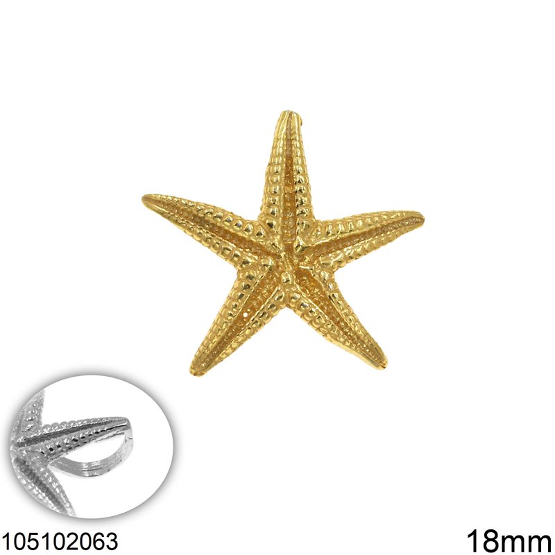 Silver 925 Pendant Starfish Textured 18mm 