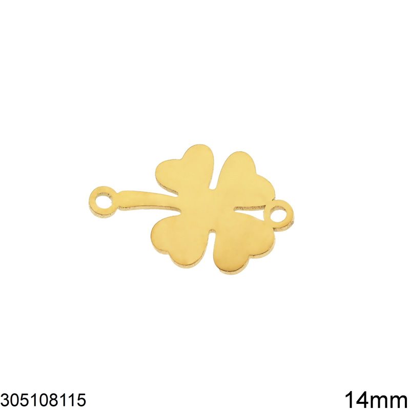 Stainless Steel Pendant Four Leaf Clover 11mm