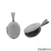 Stainless Steel Openable Oval Pendant 15x20mm