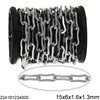 Stainless Steel Oval Link Chain Flat Wire 15x6x1.6x1.3mm