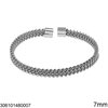 Stainless Steel Cuff Bracelet Braided Wires Open 7-10mm