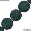 Lava Round Flat Beads 27x8mm