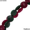 Jade Flat Faceted Round Beads 15x6mm