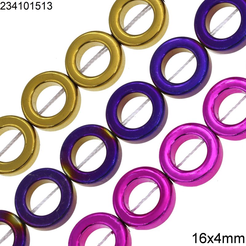 Hematite Beads "Donut" 16x4mm