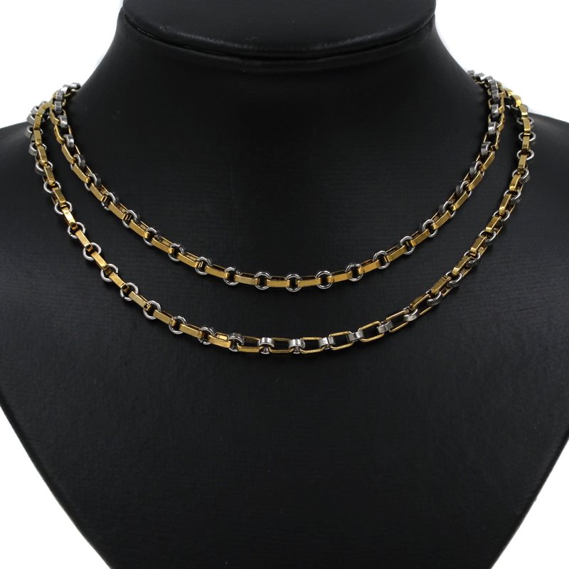 Stainless Steel Rectangular Link Chain 7x4x1.8mm & Round Link 4.8x2mm