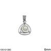 Silver 925 Pendant Triagle with Freshwater Pearl 6mm