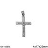 Silver 925 Pendant Cross with Jesus 4x17x25mm