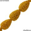 Pasta Pearshape Beads Engraved 15x20mm